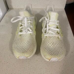 Adidas Light Yellow and White Running Shoes